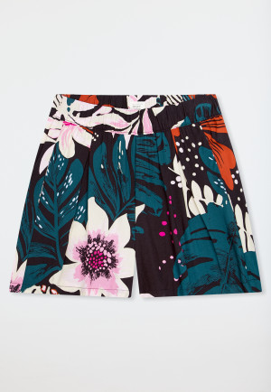Pants short viscose woven fabric flowers multicolor Mix+Relax