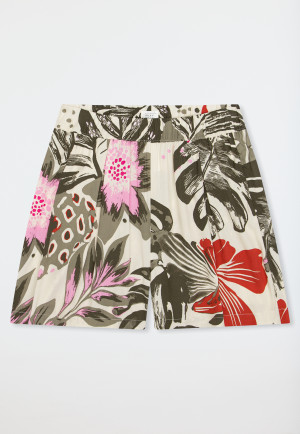 Korte broek viscose geweven stof bloemen multicolour Mix+ Relax