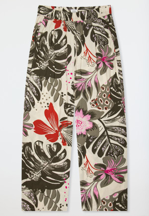 Lange viscose geweven stof bloemen multicolour Mix+ Relax