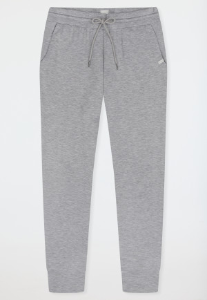 Pantalon long Interlock poignet gris chiné - Mix+Relax