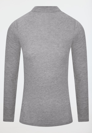Shirt with turtleneck long-sleeve gray mottled - Premium Warming