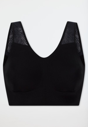 Bustier seamless herausnehmbare Pads Spitze schwarz - Invisible Soft Lace
