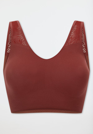 Brassière seamlessher coussinets amovibles dentelle bordeaux - Invisible Soft Lace