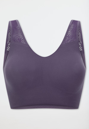 Brassière sans couture coussinets amovibles dentelle indigo - Invisible Soft Lace