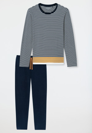 Long pyjamas striping midnight blue - Casual Nightwear