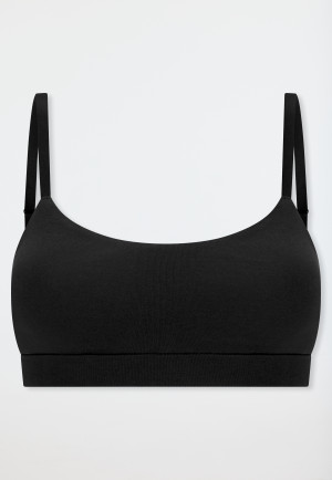 Bustier mit herausnehmbaren Pads schwarz - Unique Cotton