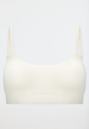 Bustier with removable pads off-white - Unique Cotton
