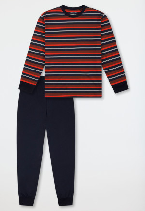 Lange pyjama manchetten gestreept nachtblauw - Teens Nightwear