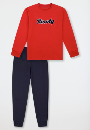 Lange pyjama manchetten rood - Teens Nightwear