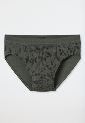 Minislip Interlock gemustert dunkelgrün - Fine Interlock