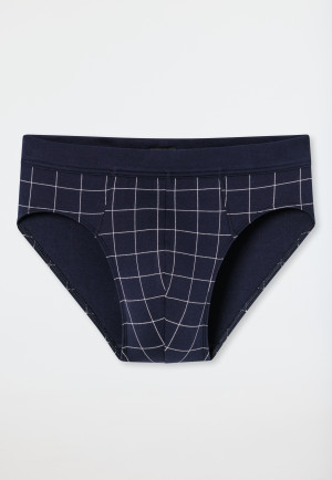 Minislip Feininterlock gemustert nachtblau - Fine Interlock