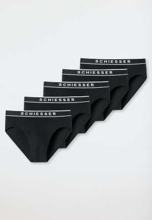 Rio-Slips 5er-Pack Organic Cotton Webgummibund schwarz - 95/5