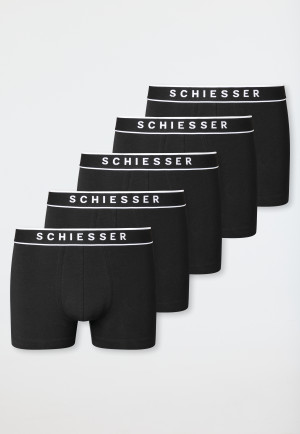 Shorts 5er-Pack Organic Cotton Webgummibund schwarz - 95/5