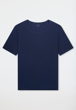 T-shirt à manches courtes côtelé brossé amiral - SCHIESSER 150 Years
