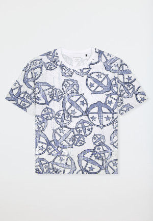 T-shirts à manches courtes imprimé blanc-bleu - SCHIESSER 150 Years