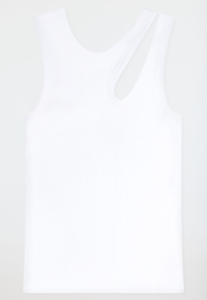 Chemise à bretelles côtelé brossé blanc - SCHIESSER 150 Years
