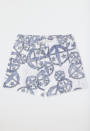 Pantalon court Imprimé Statement blanc-bleu - SCHIESSER 150 Years