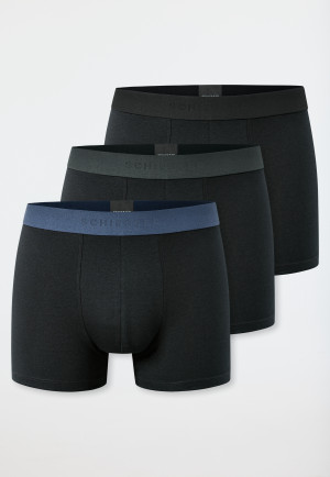 Shorts 3er-Pack Organic Cotton Webgummibund schwarz - 95/5