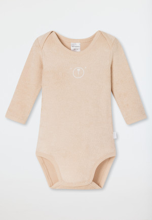 Body unisex manica lunga in spugna sabbia - Baby