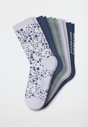 Damensocken 5er-Pack Organic Cotton Blumen mehrfarbig - Fashion