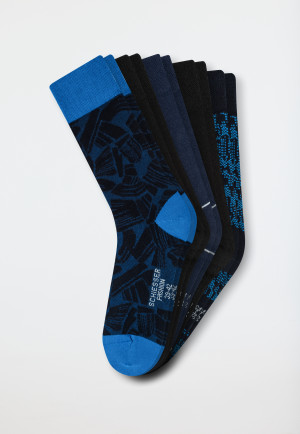 Herrensocken 5er-Pack Organic Cotton blau/ schwarz - Fashion
