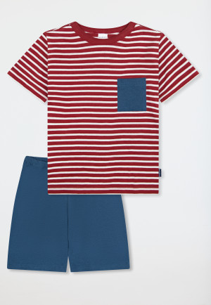 Pyjama korte streepjes rood - Kids Nightwear