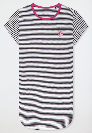 Nachthemd kurzar Ringel Zitrus fuchsia - Teens Nightwear