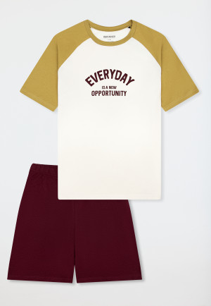 Korte pyjama in off-white - Teens Nightwear