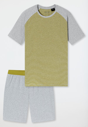 Short pyjamas striping grass green - 95/5