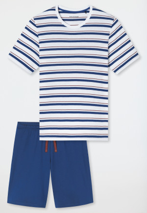 Pyjama court rayures blanches - Casual Nightwear