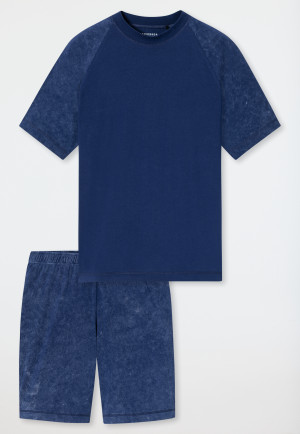 Short pyjamas tie-dye effect navy -Modern Essentials