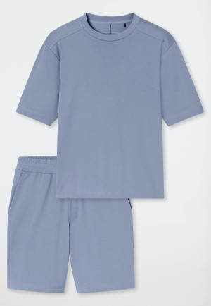 Pyjama korte oversized blauwgrijs - Modern Nightwear