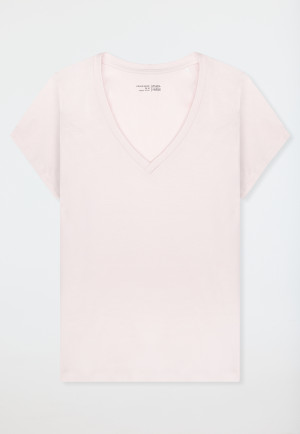 Shirt kurzarm V-Ausschnitt rosé - Mix+Relax
