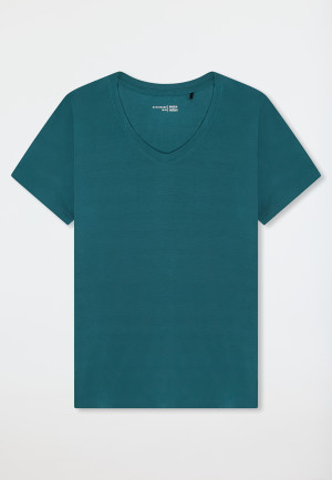 Shirt kurzarm V-Ausschnitt grün - Mix+Relax