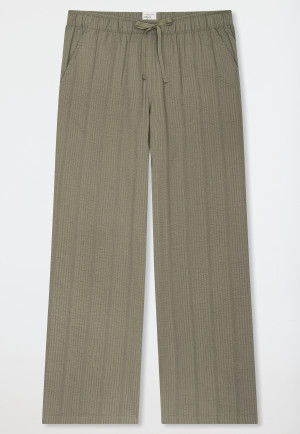 Lange geweven seersucker jade broek - Mix+ Relax