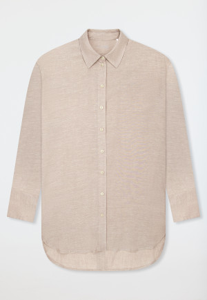 Hemd lange mouwen geweven linnen parelmoer - Mix+ Relax