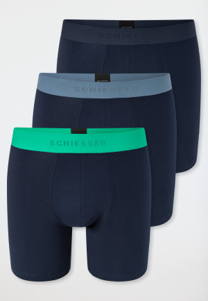 Longshorts, set van 3, donkerblauw - 95/5