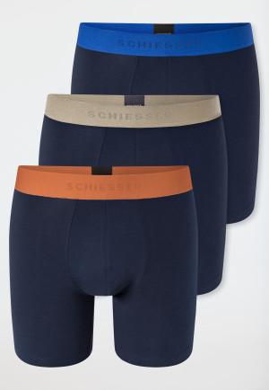 Pantaloncini lunghi, confezione da 3 pezzi, blu scuro - 95/5
