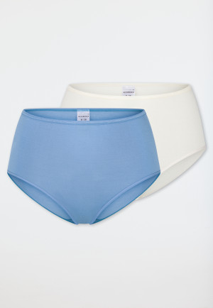 Midislip set van 2 lichtblauw/ crème - Modal Essentials