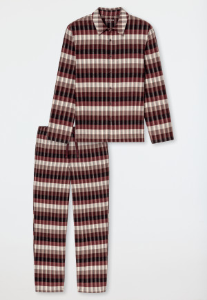 Pyjama lang Flanell cinnamon kariert - Selected Premium Warming