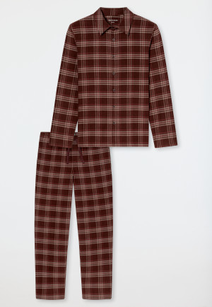 Pyjama lang Flanell praline kariert - Selected Premium Warming
