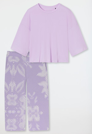 Schlafanzug 3/4-lang Interlock orchid - Modern Nightwear