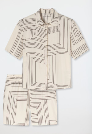 Pyjama kurz Webware seasalt bedruckt - Selected Premium