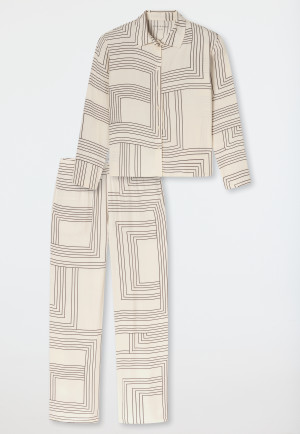 Pyjama lang Webware seasalt bedruckt - Selected Premium