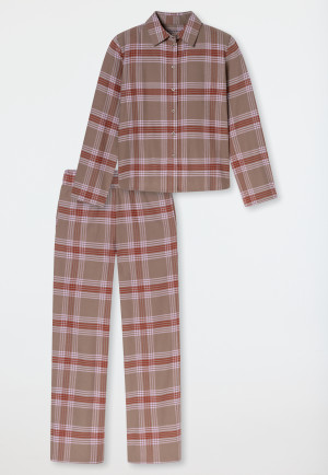 Long-Sleeved Flannel Pyjamas, Warm, Multicolor Chequered - Selected! Premium Warming