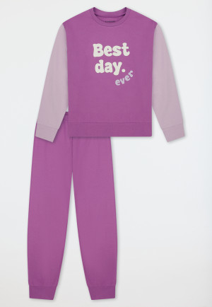 Long Pyjamas with Cuffs, Berry - Nightwear