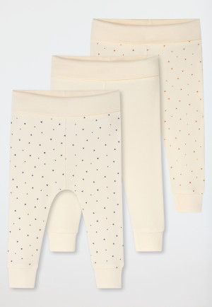 Pantalons pour bébé côtelés, longs, lot de 3, couleur crème - Bébé