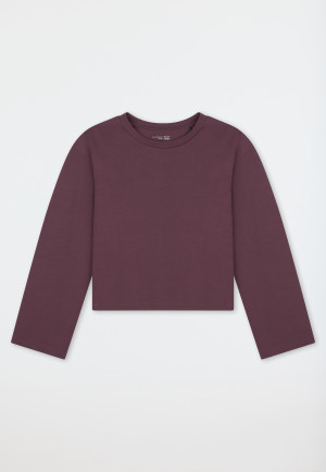 Shirt met lange mouwen, cacaobruin - Mix+ Relax