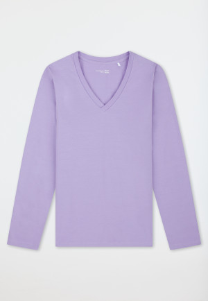 Long-Sleeve V-Neck Shirt in Soft Purple - Mix+ Relax