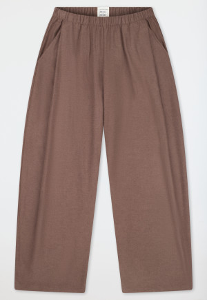 Long Flannel Pants, Herringbone, Brown-Mottled - Mix+ Relax